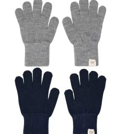 MP Handsker - Uld - Comfy - 2-pak - Mix Lysegråmeleret/Peacoat B