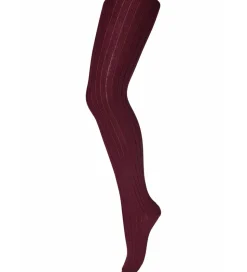 MP Strømpebukser - Uld - Rib - Wine Red