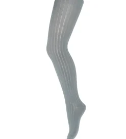 MP Strømpebukser - Uld - Rib - Stone Blue