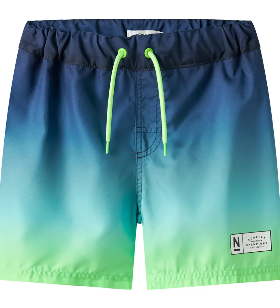 Name It Badeshorts - NkmPzocca - Pool Blue/Ombre