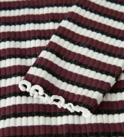 Name It Bluse - Rib - NkfVemma - Cloud Dancer/Black/Burgundy
