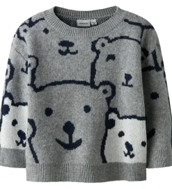 Name It Bluse - Strik - NmmSauel - Gråmeleret