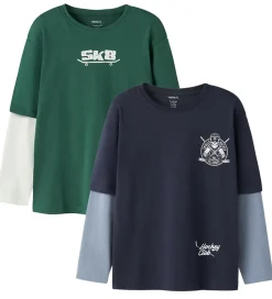 Name It Bluser - 2-Pak - NkmVarto - Navy Blazer/Bistro Green Sku