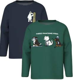 Name It Bluser - 2-Pak - NmmVux - Bistro Green/Navy Blazer Snowb