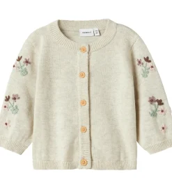 Name It Cardigan - Strik - NbfNussy - Peyote Melange m. Blomster