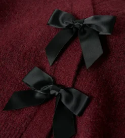 Name It Cardigan - Strik - NkfRina - Burgundy/BLACK BOW