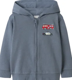 Name It Cardigan m. Hætte - NmmVoltinus - Flint Stone/Fire Truck