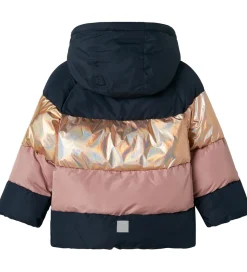 Name It Dynejakke - NmfMille - Dark Sapphire m. Striber