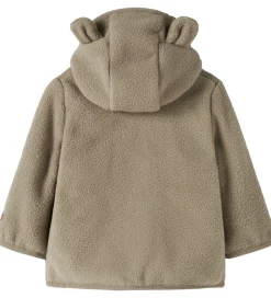 Name It Fleecejakke - NbnMeeko - Timber Wolf m. Ører