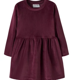 Name It Kjole - NmfVeloa - Velour - Burgundy