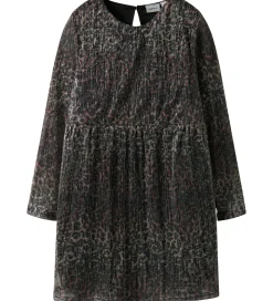 Name It Kjole - Plissé - NkfRisaring - Seal Brown/Leo