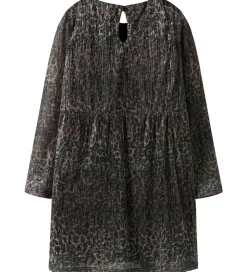 Name It Kjole - Plissé - NkfRisaring - Seal Brown/Leo