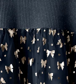 Name It Kjole - Rib/Tyl - NmfRosally - Navy Blazer m. Print