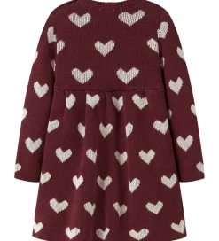 Name It Kjole - Strik - NbfOana - Burgundy/Peyote Heart