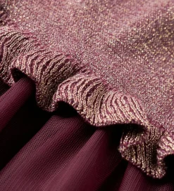 Name It Kjole - Strik - NmfRefraja - Burgundy m. Glimmer/Tyl