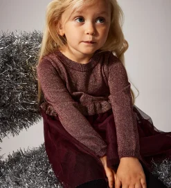 Name It Kjole - Strik - NmfRefraja - Burgundy m. Glimmer/Tyl