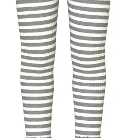 Name It Leggins - Rib - NmfVemma - Grey Melange/Cloud Dancer