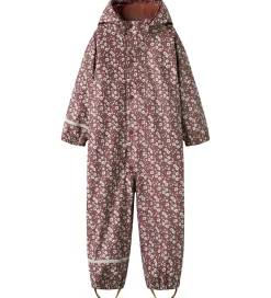 Name It Regndragt m. Fleece - NmfDry10 - Fig m. Blomster