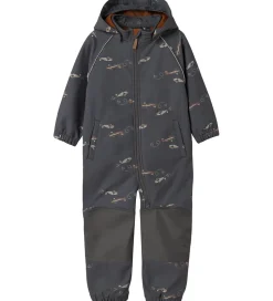 Name It Softshelldragt m. Fleece - Noos - NmmAlfa08 - Grey Pinst