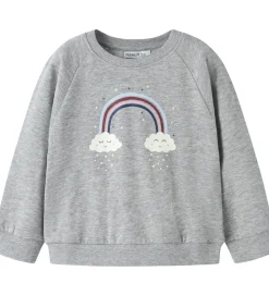 Name It Sweatshirt - NmfVenus - Grey Melange/Rainbow Clouds