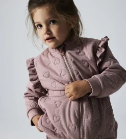 Name It Termotøj m. Fleece - NmfMoon - Woodrose m. Glitter