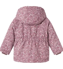 Name It Vinterjakke - NbfMaxi - Grape Shake/Flowers