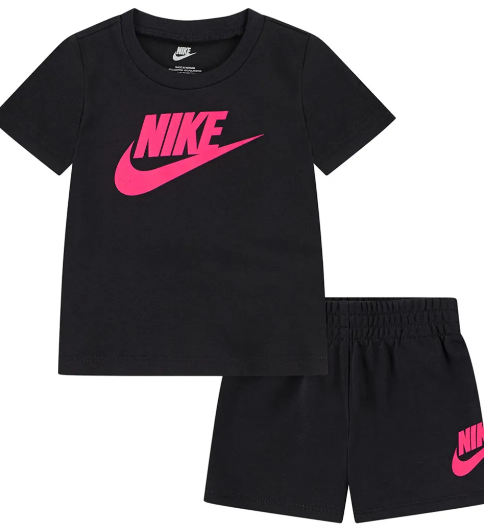 Nike Shortssæt - T-shirt/Shorts - Hyper Pink/Black