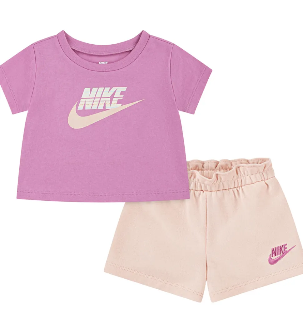 Nike Shortssæt - T-shirt/Shorts - Washed Coral