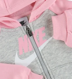 Nike Sweatsæt - Soft Pink/Gråmeleret