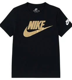 Nike T-shirt - Futura evergreen - Black/Metallic Gold