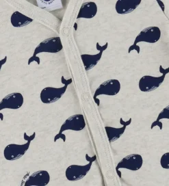 Petit Bateau Natdragt - Beigemeleret m. Hvaler