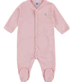 Petit Bateau Natdragt - 2-pak - Hvid/Rosa m. Hjerter/Striber