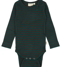 Petit Piao Body l/æ - Rib - Modal - Dark Sea/Coffe Bean