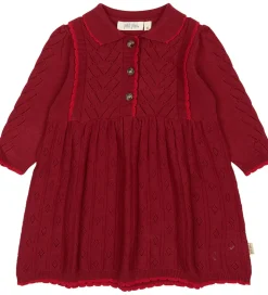 Petit Piao Kjole - Hulmønster - Strik - PPDaimi - Biking Red