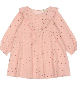 Petit Piao Kjole - Pink Heart m. Flæser