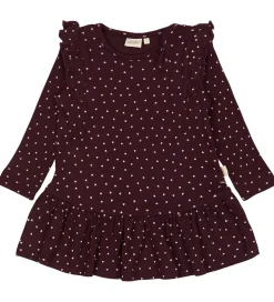 Petit Piao Kjole - Rib - Modal - Dark Grape m. Hjerter