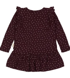 Petit Piao Kjole - Rib - Modal - Dark Grape m. Hjerter