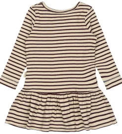 Petit Piao Kjole - Rib - Modal - Dark Grape/Off White