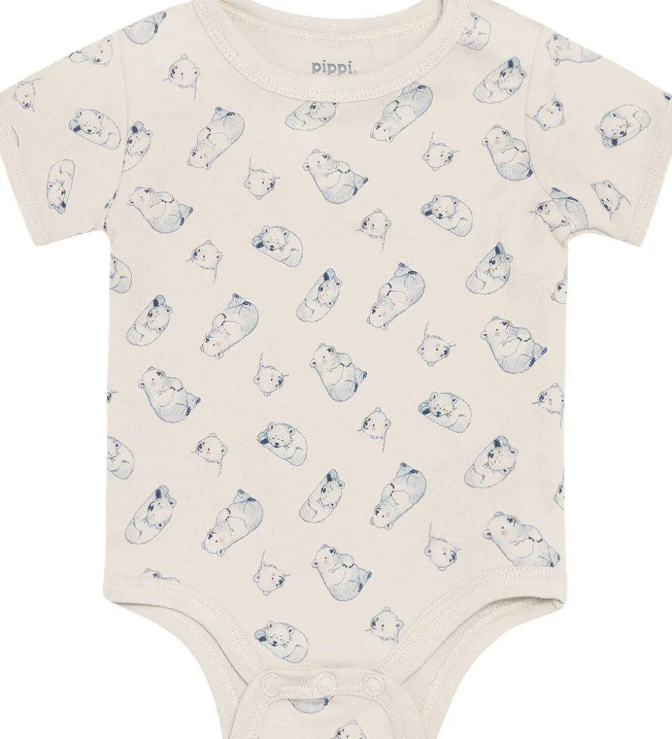 Pippi Baby Bodyer k/æ - 4-pak - Flint Stone