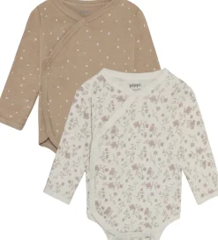 Pippi Baby Slå-om Bodyer l/æ - 4-pak - Violet Ice