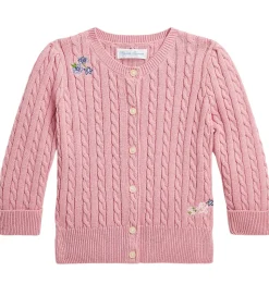 Polo Ralph Lauren Cardigan - Strik - Tickled Pink m. Blomster