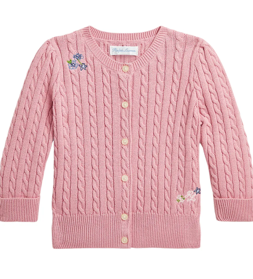 Polo Ralph Lauren Cardigan - Strik - Tickled Pink m. Blomster