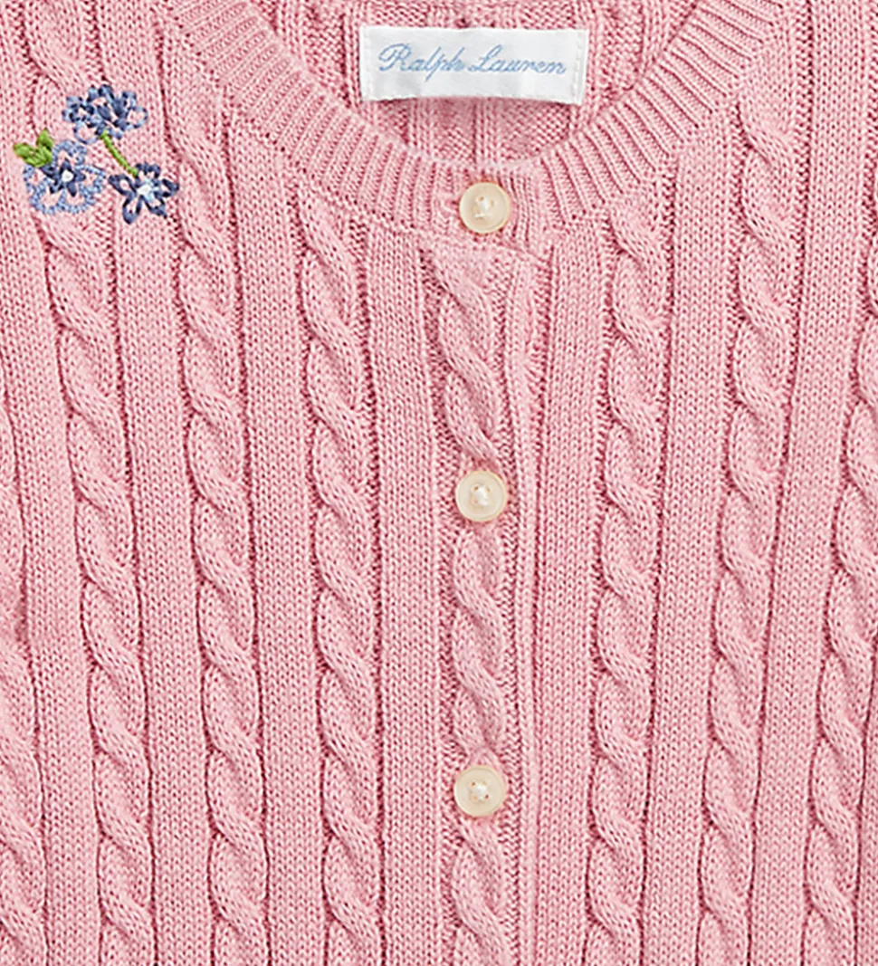 Polo Ralph Lauren Cardigan - Strik - Tickled Pink m. Blomster