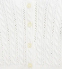 Polo Ralph Lauren Cardigan - Cropped - Strik - Deckwash White