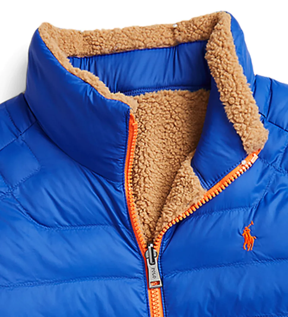 Polo Ralph Lauren Dynejakke m. Fleece - Vendbar - Brun/Blå m. Or