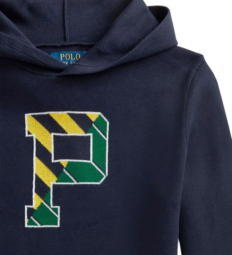Polo Ralph Lauren Hættetrøje - Strik - Letterman - Navy m. Gul/G