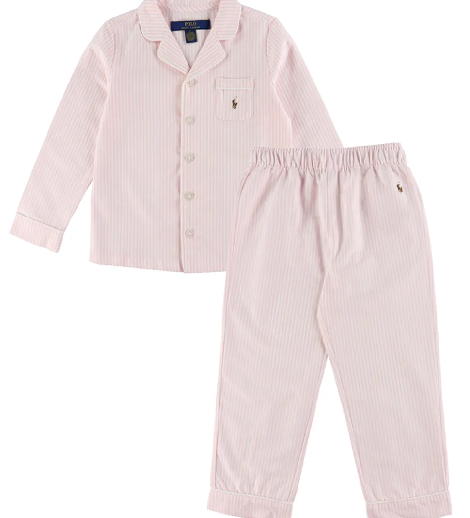 Polo Ralph Lauren Nattøj - Oxford - Bath Pink/White Striped
