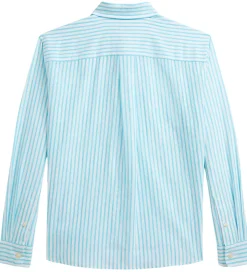 Polo Ralph Lauren Skjorte - Hør - Lyseblå/Hvidstribet