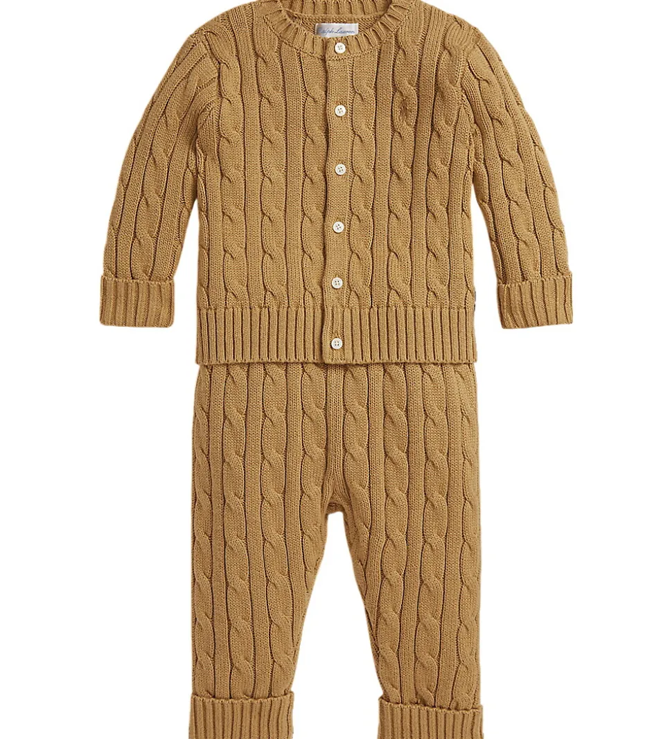 Polo Ralph Lauren Sæt - Cardigan/Bukser - Strik - Classic Camel