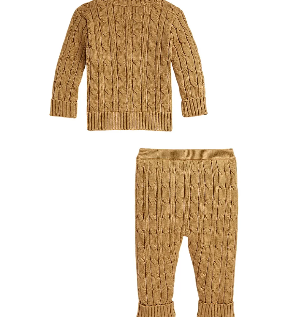 Polo Ralph Lauren Sæt - Cardigan/Bukser - Strik - Classic Camel